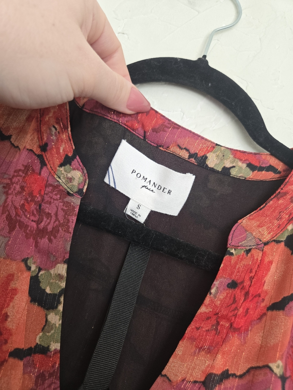 NWT Tuckernuck Pomander Place Floral Red Metallic Kenzo Dress, S - Picture 11 of 13